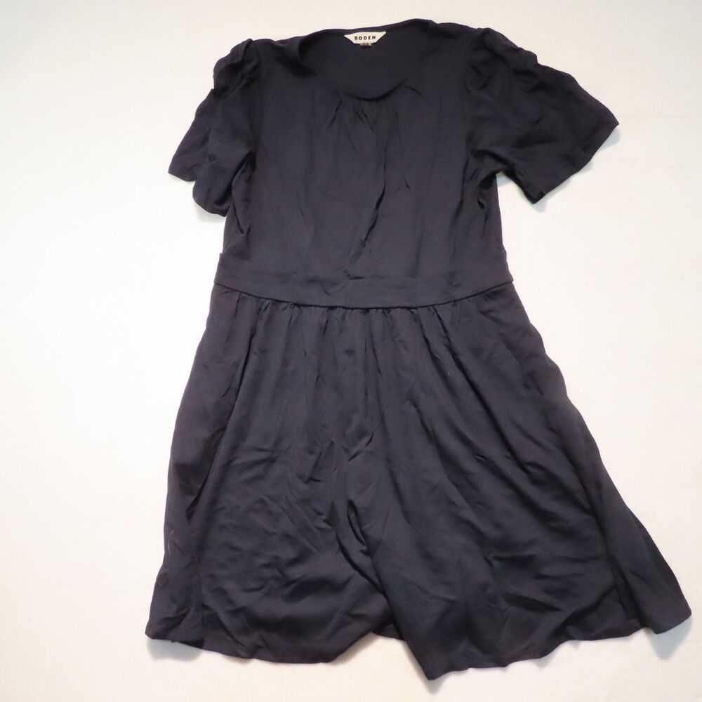 Boden Womens Dress Size 10 Petite Navy Blue Short Sleeve Empire Waist Jersey 10P